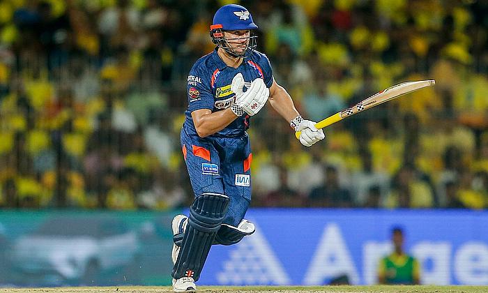 Lucknow Super Giants' Marcus Stoinis in action during the IPL