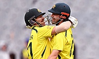 Travis Head and David Warner celebrate