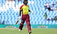 West Indies' Rovman Powell in action