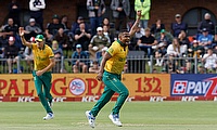 South Africa's Lizaad Williams appeals successfully for the lbw wicket of India's Shubman Gill