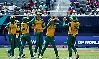 South Africa celebrate during the first innings