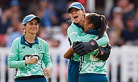 Oval Invincibles Women celebrate a wicket