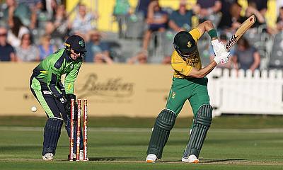 South Africa's Reeza Hendricks is bowled