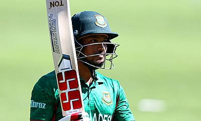 Bangladesh's Najmul Shanto hit a maiden T20 50