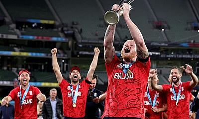 England's Ben Stokes with the T20 World Cup Trophy