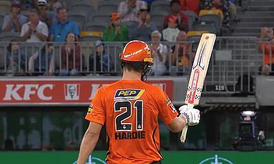 Aaron Hardie 65* for Perth Scorchers today