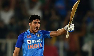 Shubman Gill celebrates his century