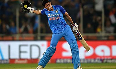 Shubman Gill celebrates