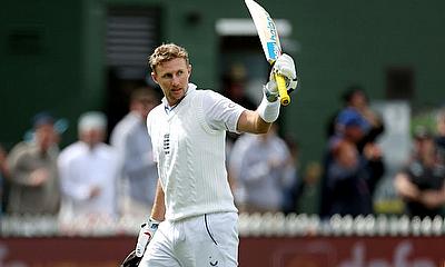 England's Joe Root celebrates 150