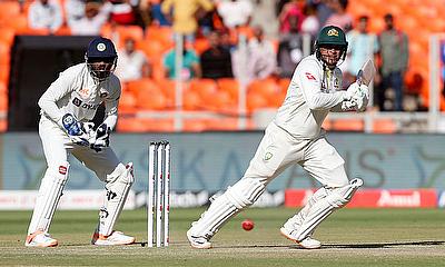 Australia's Usman Khawaja in action