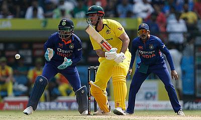 Australia's Mitchell Marsh in action