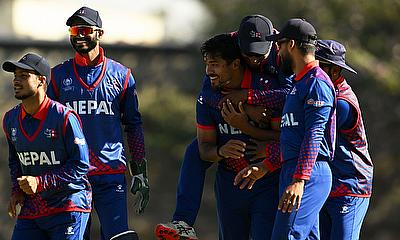 Nepal players celebrate