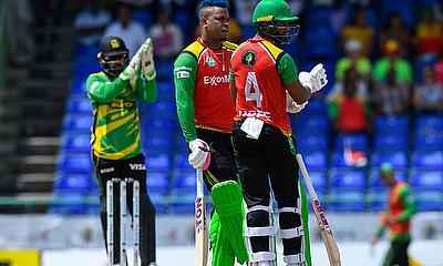 Shimron Hetmyer (L) and Shai Hope (R) of Guyana Amazon Warriors