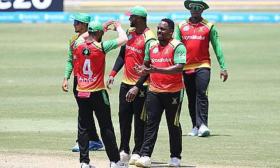 Guyana Amazon Warriors players celebrate