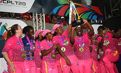 Hayley Matthews, captain of Barbados Royals lifts the Massy Women's Caribbean Premier League 2023