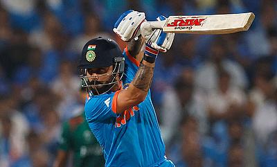 India's Virat Kohli on his way to a century