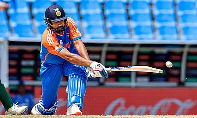 India's captain Rohit Sharma plays a shot