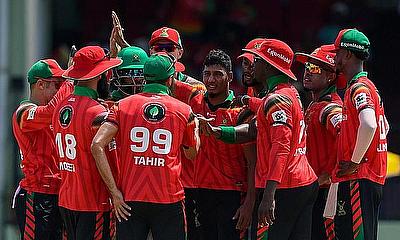 Guyana Amazon Warriors celebrate a wicket