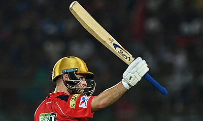 Punjab Kings' Josh Inglis celebrates after reaching his half century Punjab Kings' Josh Inglis celebrates after reaching his half century