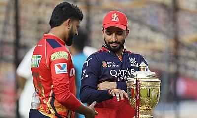 Royal Challengers Bengaluru's Rajat Patidar and Punjab Kings' Shreyas Iyer with the IPL trophy before the final Royal Challengers Bengaluru's Rajat Patidar and Punjab Kings' Shreyas Iyer with the IPL trophy before the final