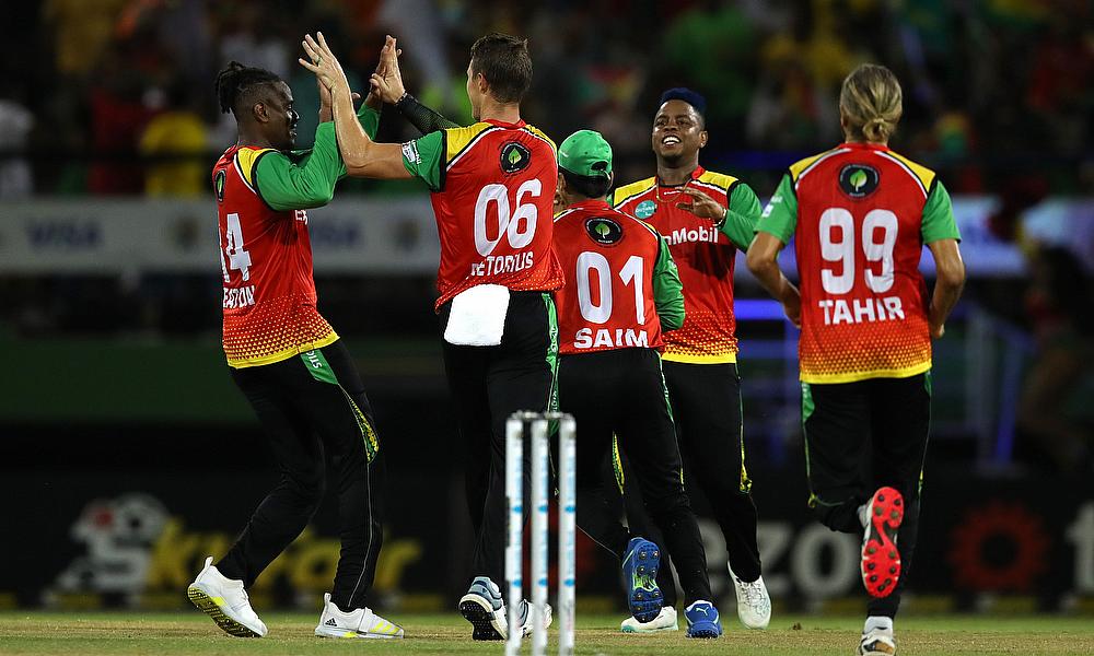 Guyana Amazon Warriors celebrate a wicket