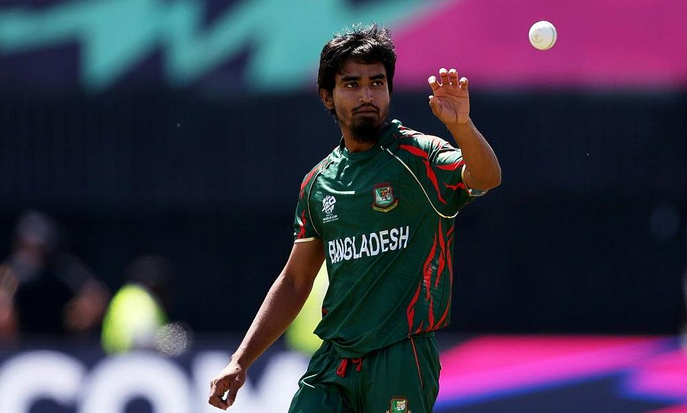Tanzim Hasan Sakib's superb spell of 4-7 helped Bangladesh beat Nepal and take their place in the T20 World Cup Super Eights.